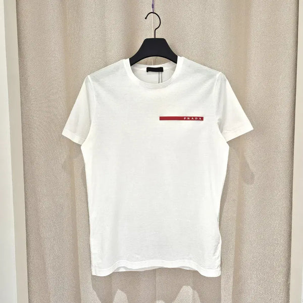[BUNJANG] Prada Red Logo Short Sleeve T-shirt White L / (L)프라다 레드 로고 반팔 티셔츠 화이트