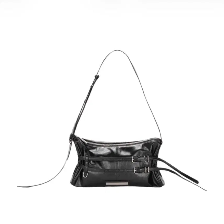 [BUNJANG] Matin Kim Double Belted Strap Mini Bag Shoulder Bag Black / 마뗑킴 더블벨티드 스트랩 미니백 숄더백 블랙