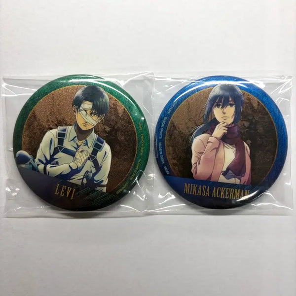 [BUNJANG] Attack on Titan Ichiban Kuji G Prize Metallic Can Badge Bundle Set - Levi, Mikasa / <일괄> 진격의 거인 G상 메탈릭 캔뱃지 리바이 미카사 이치방쿠지 제일복권 양도