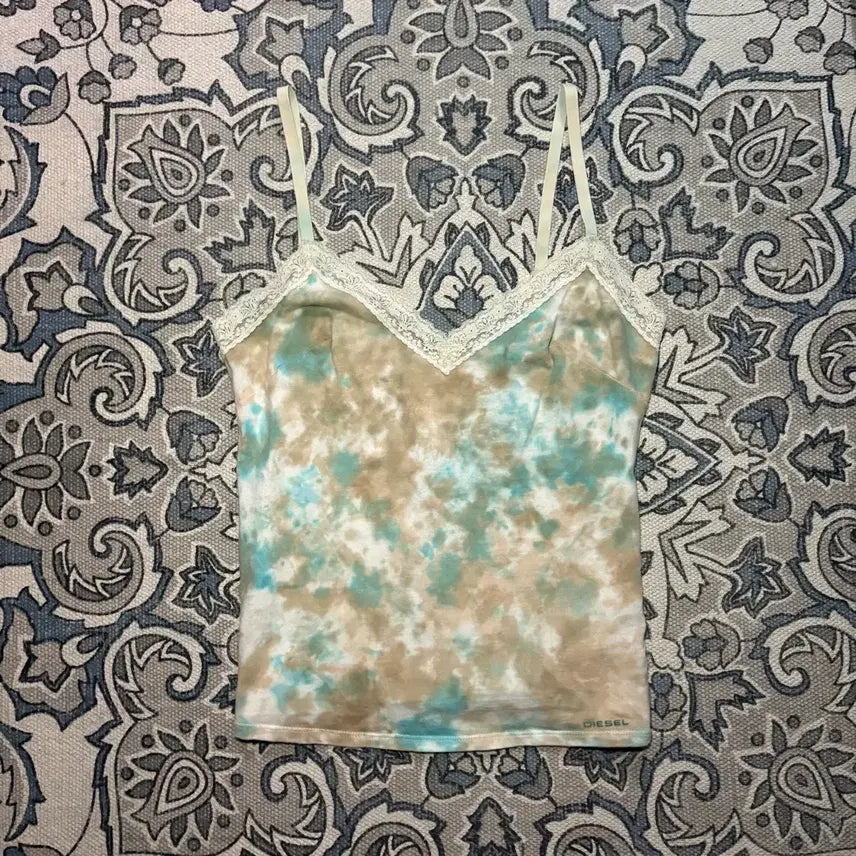 [BUNJANG] Diesel Tie-Dye Lace Sleeveless Top / 디젤 타이다이 레이스 슬리브리스 나시