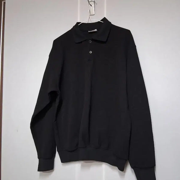 [BUNJANG] Basic Collar Sweatshirt Black (L) / 기본 카라 맨투맨 검정색(L)