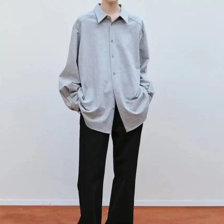 [BUNJANG] Mundal Adam Cotton Shirt Grey / 문달 아담 코튼 셔츠