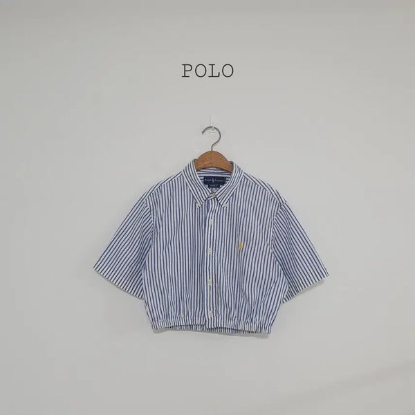 [BUNJANG] Polo Ralph Lauren Striped Cropped Shirt / No.26071705 폴로 랄프로렌 스트라이프 크롭 셔츠