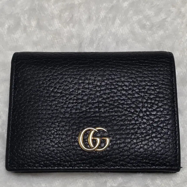 [BUNJANG] Gucci GG Marmont Leather Card Case Wallet Black / 구찌 GG 마몽 가죽 카드 케이스 지갑 블랙