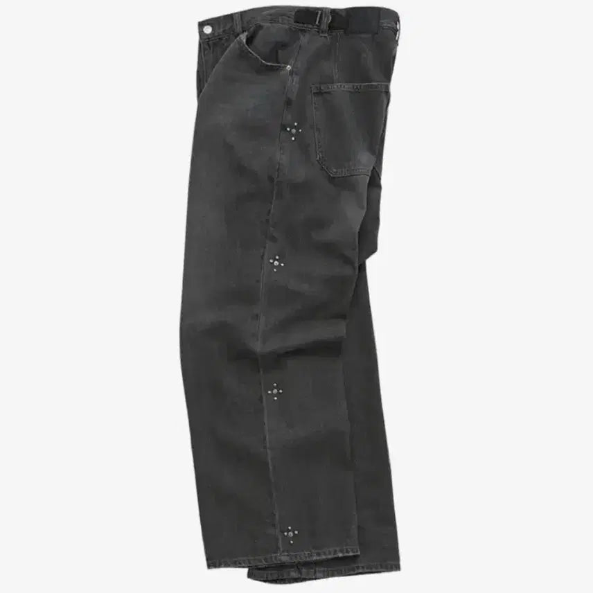 [BUNJANG] Politéro 1011 Gosima Denim Pants / [1] 폴리테루 1011 고시마 데님 팬츠 리벳 플라워 워시드 블랙