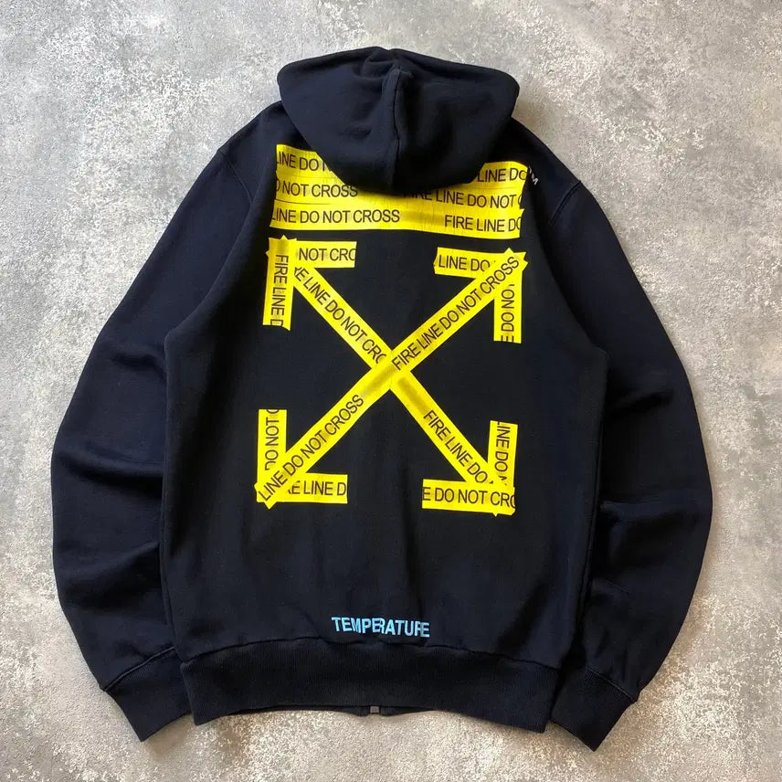 [BUNJANG] Off-White Firetape Arrow Hood Zip Up S / [S] Off White 오프화이트 파이어테이프 애로우 후드집업
