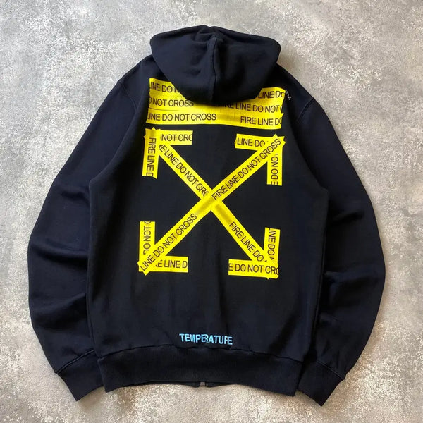 [BUNJANG] Off-White Firetape Arrow Hood Zip Up S / [S] Off White 오프화이트 파이어테이프 애로우 후드집업