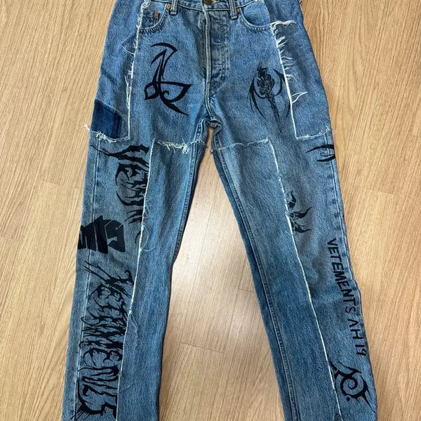 [BUNJANG] Vetements x Levi's Tattoo Tribal Jeans / 베트멍 리바이스 타투 트라이벌 진