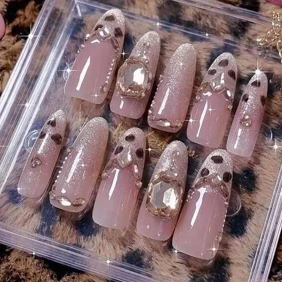 [BUNJANG] Gyaru Style Press-On Nails (10 Piece Set) / 갸루 네일팁 10p