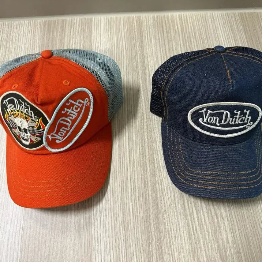 [BUNJANG] Bon The Chief 2-Piece Ball Cap Set (Orange/Denim) / 본더치 볼캡 2종 (오렌지/데님)