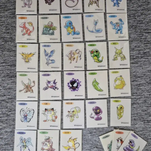 [BUNJANG] Pokemon Stickers 30th Anniversary Artwork Mewtwo Pixel Mewtwo Bundle Set / 포켓몬 띠부씰 30주년 아트워크 뮤츠 픽셀 뮤츠 포함 일괄판매.