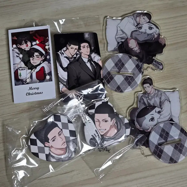 [BUNJANG] Slam Dunk Sanwang Lee Woo-sung & Jeong Myung-hun Acrylic Stand, Can Badge, and Photocard Set / 슬램덩크 산왕 비공굿 우성명헌 아크릴스탠드 캔뱃지 등