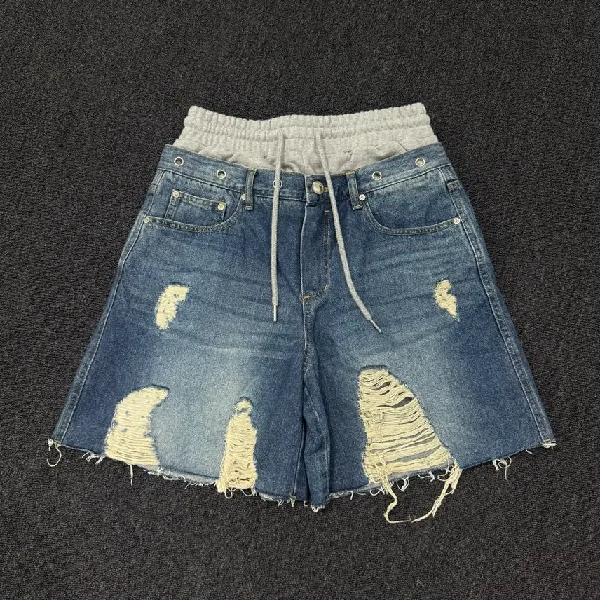 [BUNJANG] Andersson Bell Danni Sweat Waist Distressed Shorts / 앤더슨벨 데니 스웨트 웨이스트 데미지드 쇼츠