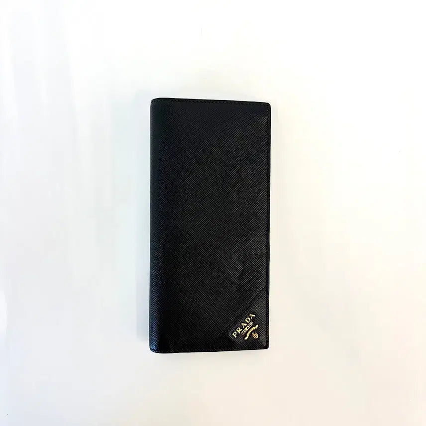 [BUNJANG] Prada Saffiano Leather Long Wallet Black Gold 2MV836 / 프라다 사피아노 레더 장지갑 블랙 골드 2MV836