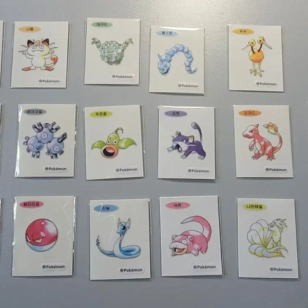 [BUNJANG] Pokemon 30th Anniversary Sticker Set / 30주년 띠부씰들(고우스트.나옹.데구리.롱스톤.두두.뿔충이.레어코일.우츠동.꼬렛.리자드.또가스.텅구리.찌리리공.신뇽.야돈.나인테일)