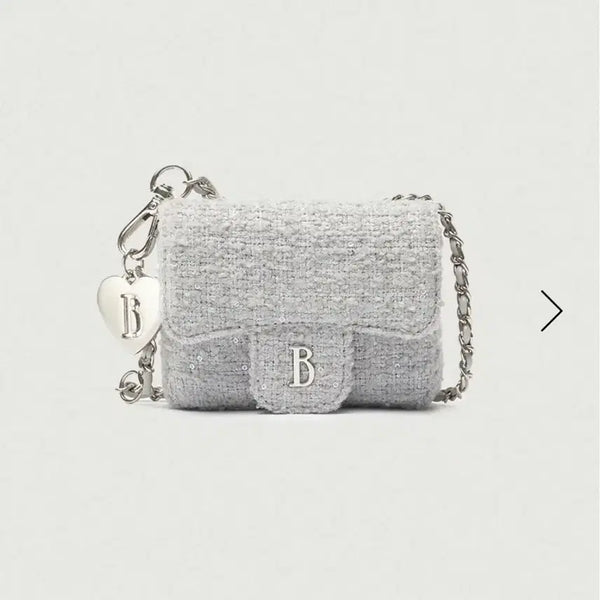 [BUNJANG] Thebarnet Tweed Chain Belt Mini Bag - Mint / 더바넷 Tweed Chain Belt Mini Bag_Mint