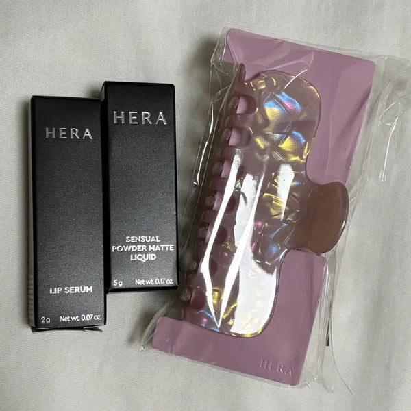[BUNJANG] Hera Sensual Powder Matte Liquid Lipstick & Lip Serum & Hair Clip Set / 헤라 립 세럼 + 센슈얼 파우더 매트 리퀴드 + 헤어 집게핀