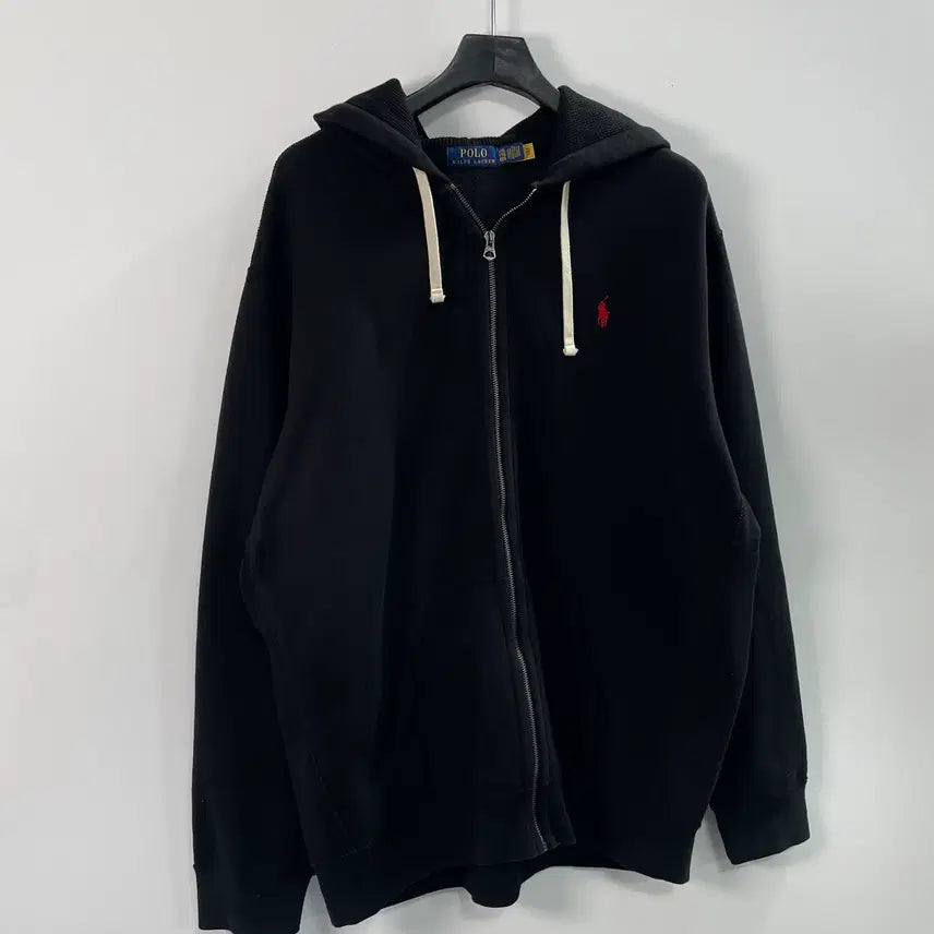[BUNJANG] Polo Ralph Lauren Big Size Black Hoodie Zip-up / 폴로 랄프로렌 빅사이즈 블랙 후드집업 (on.1371)