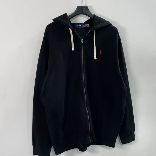 [BUNJANG] Polo Ralph Lauren Big Size Black Hoodie Zip-up / 폴로 랄프로렌 빅사이즈 블랙 후드집업 (on.1371)