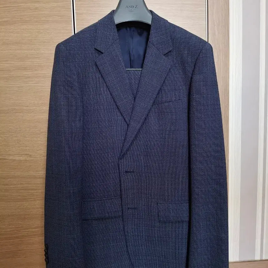 [BUNJANG] ANDZ Navy Check Pattern Suit (Jacket & Pants) / ANDZ 정장 수트