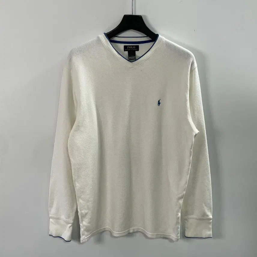 [BUNJANG] Polo Ralph Lauren White Waffle Long Sleeve T-Shirt L / 폴로 랄프로렌 화이트 롱슬리브 와플티 (on.1373)