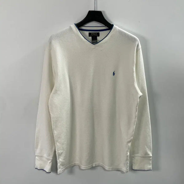 [BUNJANG] Polo Ralph Lauren White Waffle Long Sleeve T-Shirt L / 폴로 랄프로렌 화이트 롱슬리브 와플티 (on.1373)