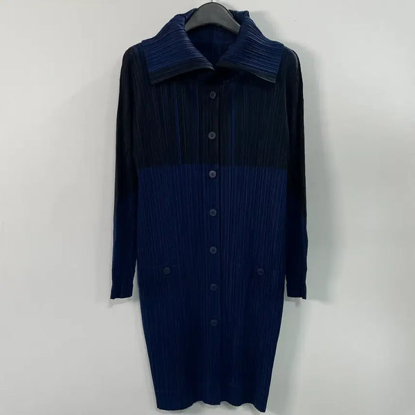 [BUNJANG] Pleats Please Navy Long Cardigan / 플리츠 플리즈 네이비 롱 가디건 (on.1374)