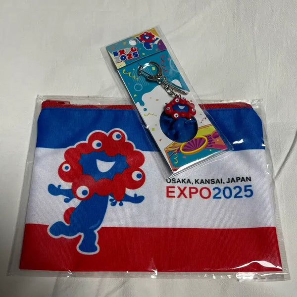 [BUNJANG] Osaka Expo 2025 Myaku Myaku Pouch & Keyring Set / 오사카 엑스포 한정 먀쿠먀쿠 파우치, 마스코트 키링 판매합니다