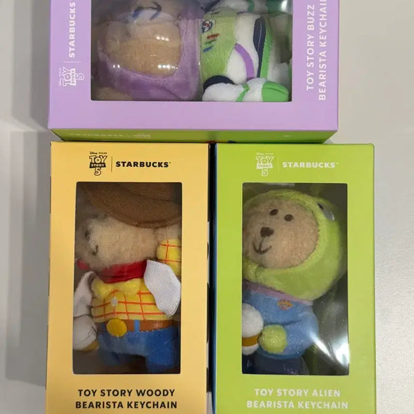 [BUNJANG] Starbucks Toy Story Bearista Keychain Dolls Set (Alien, Woody, Buzz) / 스타벅스 토이스토리 베어리스타 키체인 인형 : 알린 우디 버즈 3종 일괄