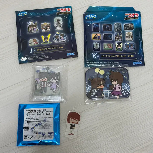 [BUNJANG] Detective Conan Kuji Acrylic Stand & Can Badge Set (Haibara Ai) / (3개 세트) 명탐정코난 코난 쿠지 캔뱃지 하이바라 장미 아크릴 스탠드