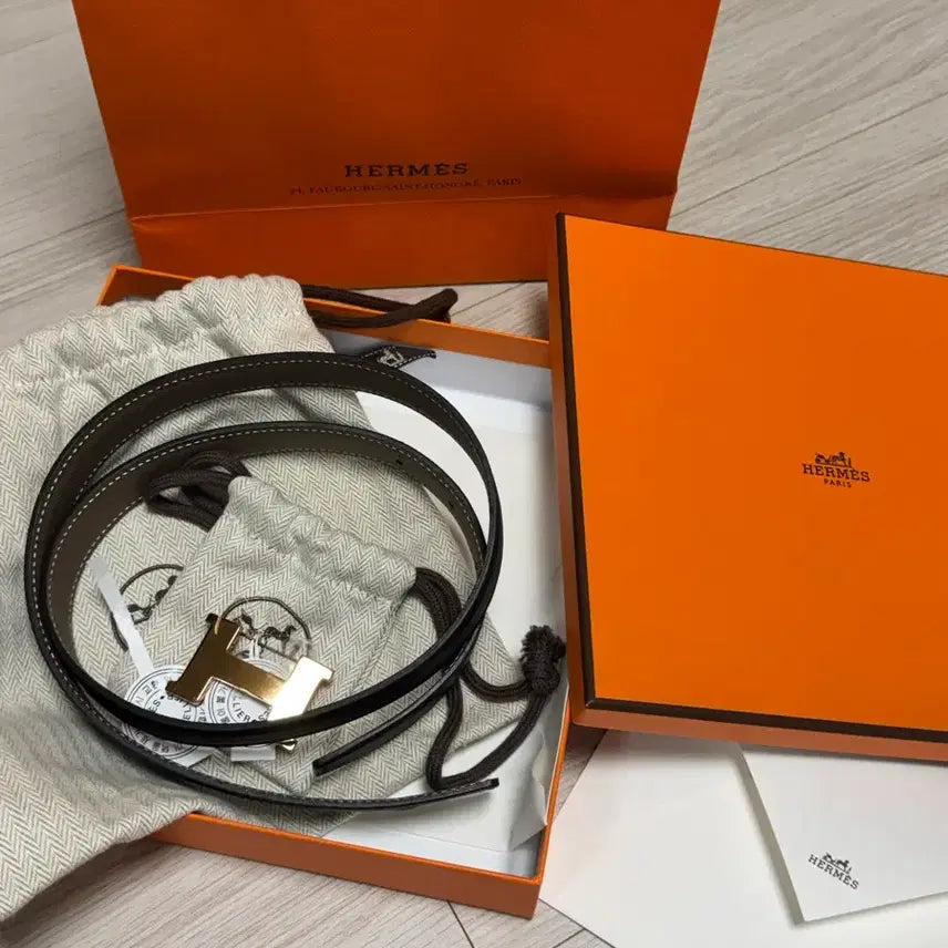 [BUNJANG] Hermes Constance Belt Rose Gold Noir/Etoupe Strap / 에르메스 콘스탄스 벨트 로즈골드 누아/에토프 스트랩