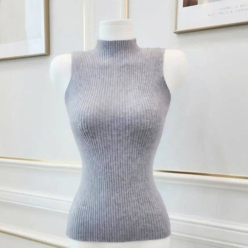 [BUNJANG] Ribbed Sexy Mock Neck Sleeveless Top / [당일발송] 골지 섹시 나시 여름 섹시 반목 기본 민소매