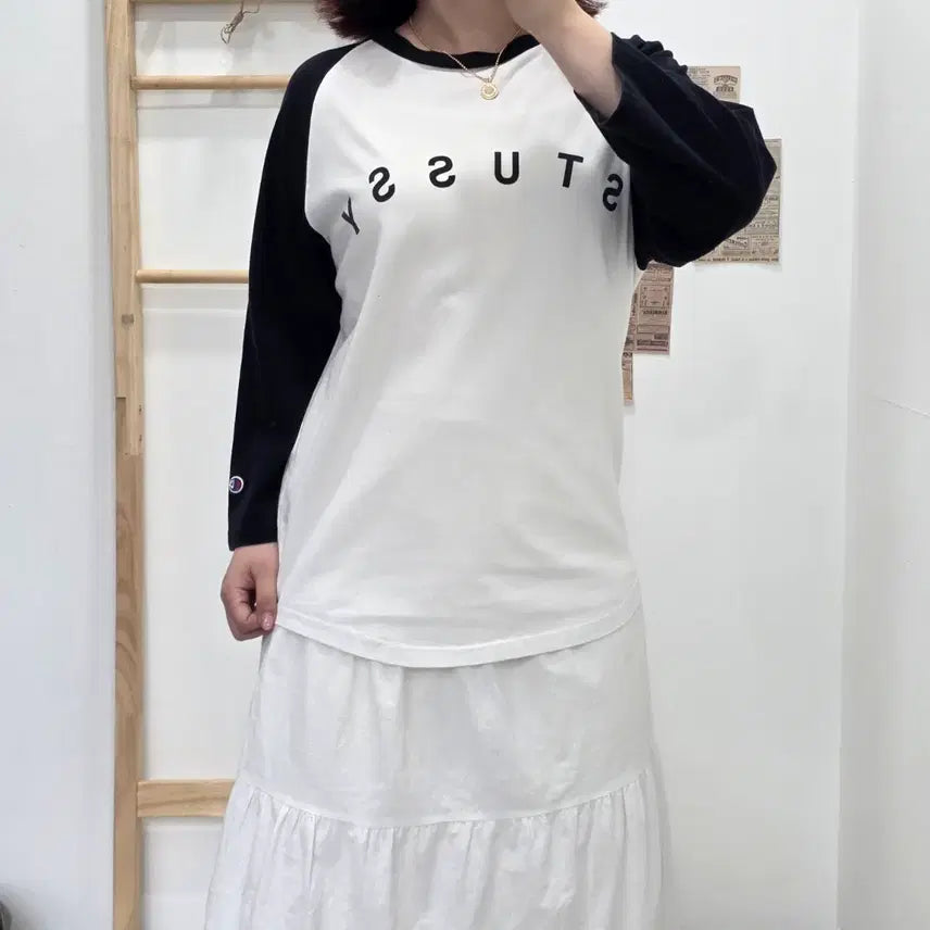 [BUNJANG] Champion 3/4 Sleeve T-Shirt (M) / [프립]M/챔피온 칠부 티셔츠