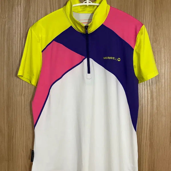 [BUNJANG] Merrell Short Sleeve Color Block T-Shirt / 머렐 반팔 티셔츠 옐로우/핑크/퍼플