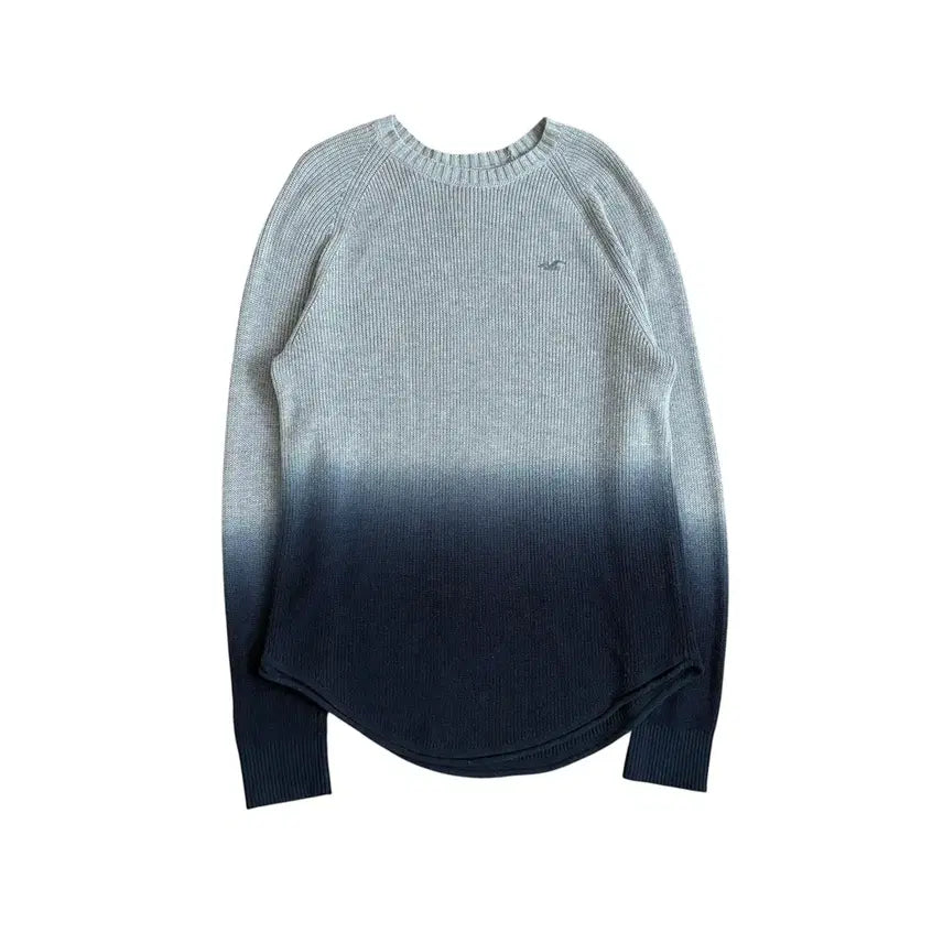 [BUNJANG] Hollister Silver Embroidered Logo Gradient Wash Knit / 홀리스터 니트