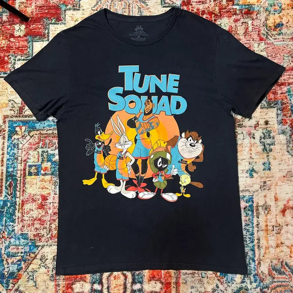 [BUNJANG] Looney Tunes Space Jam Cartoon Printing Short Sleeve T-Shirt (M) / [M] 루니툰즈 스페이스 잼 카툰 프린팅 반팔
