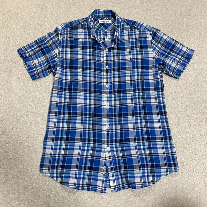 [BUNJANG] Beanpole Short-Sleeve Check Shirt / 빈폴 반팔 셔츠 체크 100