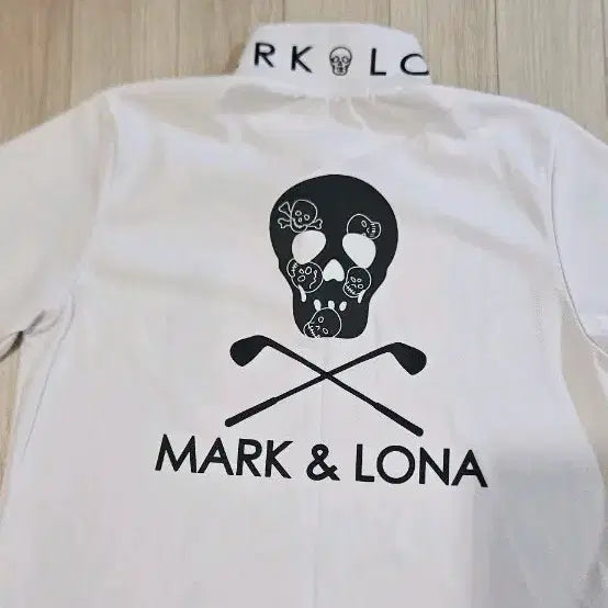 [BUNJANG] Mark & Logo Golf Wear White Size 100 Skull Golf Club Design Polo Shirt / 마크앤로고 골프웨어 화이트 100 가슴단면 53