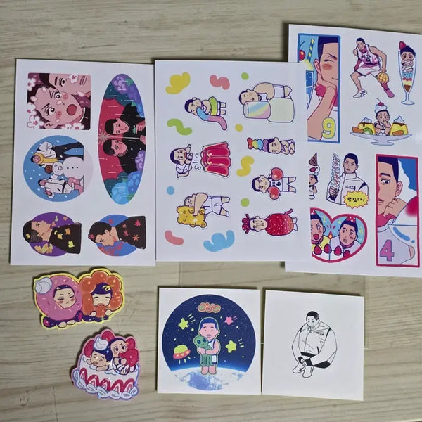 [BUNJANG] Slam Dunk Sanwang & Woomyung Unofficial Goods Stickers Bundle Set / 슬램덩크 산왕&우명 비공식 굿즈 스티커