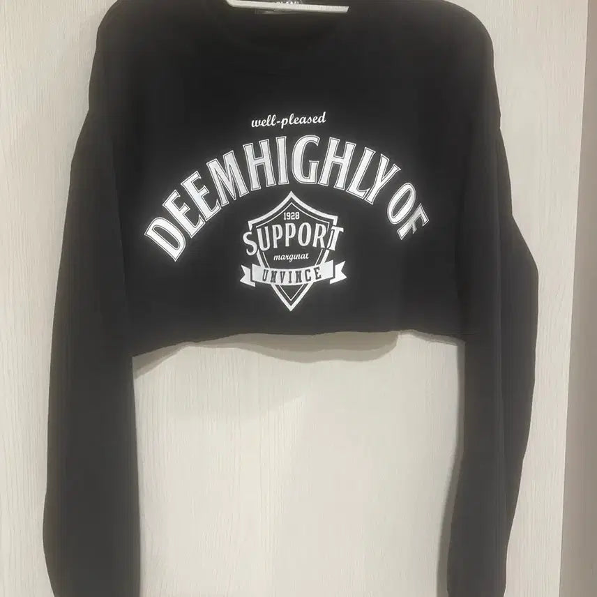 [BUNJANG] Black Cropped Sweatshirt / 블랙 크롭 맨투맨