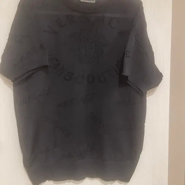 [BUNJANG] Versace Medusa Logo Pattern Knit Black / 베르사체 메두사 로고 패턴 니트 블랙