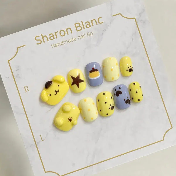 [BUNJANG] Pom Pom Purin Pudding Nail Tips - 15 Shapes / 폼폼푸린 푸딩 네일팁 / 15종 쉐입