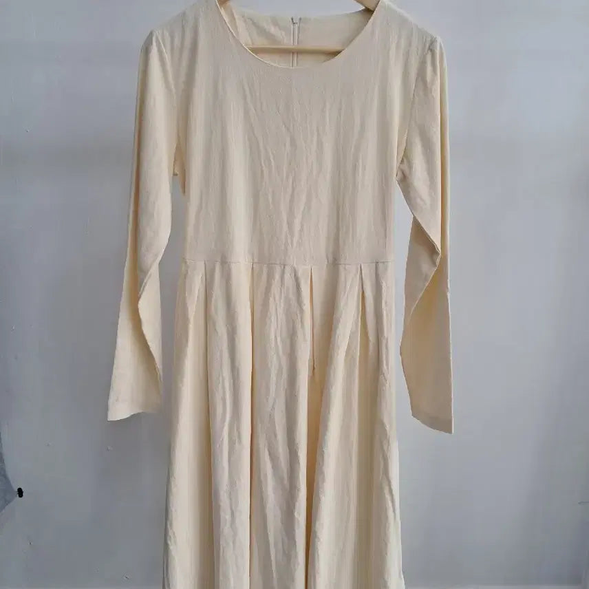 [BUNJANG] Ivory Long Cotton Dress (One Size) / 아이보리 롱 원피스 면원피스 프리