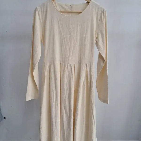 [BUNJANG] Ivory Long Cotton Dress (One Size) / 아이보리 롱 원피스 면원피스 프리
