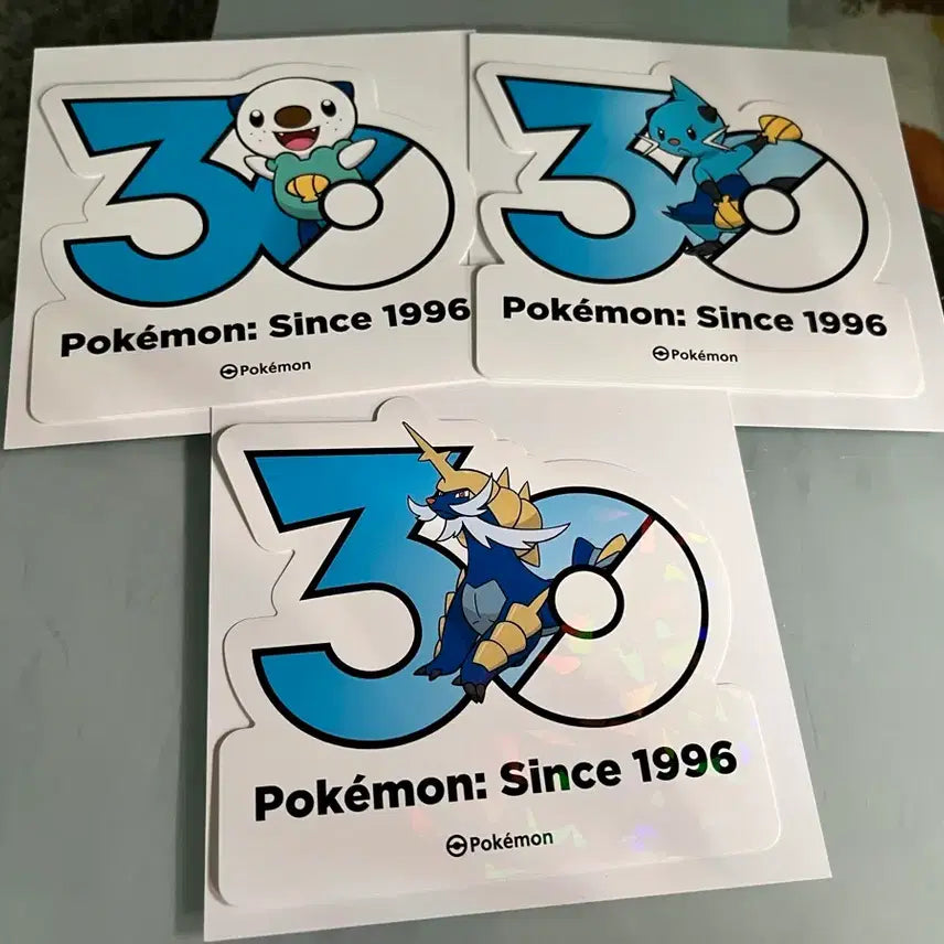 [BUNJANG] Pokemon 30th Anniversary Stickers - Su-deng-i, Ssang-geom-ja-bi, Dae-geom-gwi / 포켓몬 30주년 스티커 수댕이+쌍검자비+대검귀