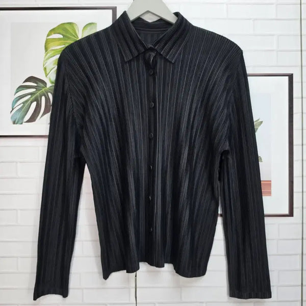 [BUNJANG] Pleats Please Long Sleeve Basic Shirt Black Size 3 / [새옷급] 플리츠플리즈 긴팔 베이직 셔츠 블랙 3사이즈