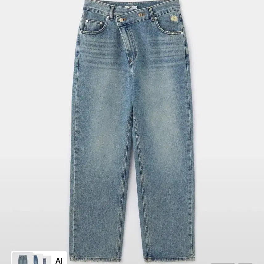[BUNJANG] WM Company Asymmetric Straight Denim Pants / 더블유엠씨 비대칭 스트레이트 데님 팬츠