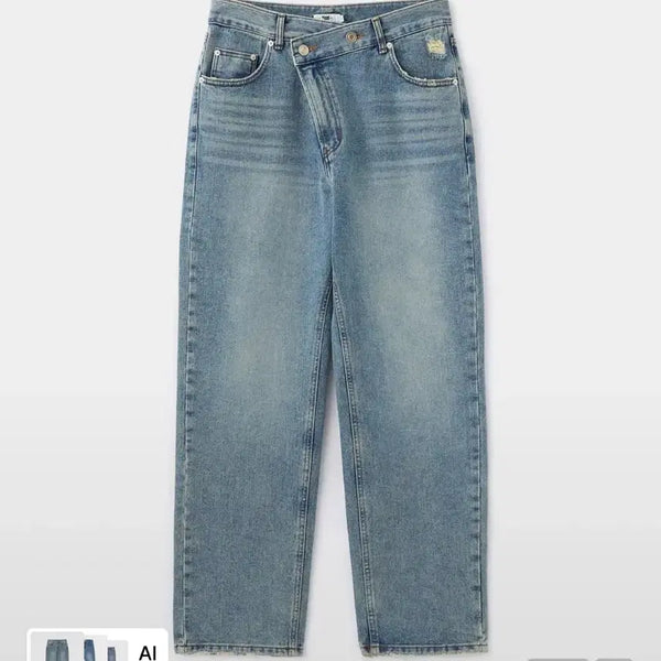 [BUNJANG] WM Company Asymmetric Straight Denim Pants / 더블유엠씨 비대칭 스트레이트 데님 팬츠