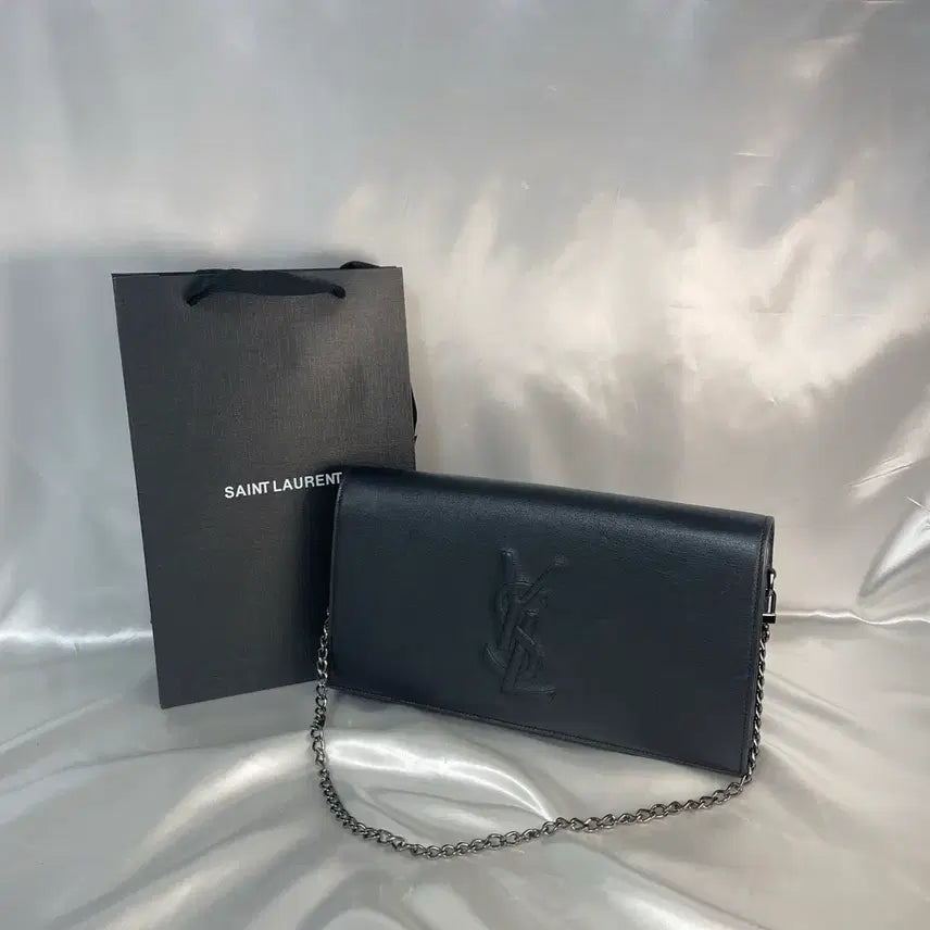 [BUNJANG] Yves Saint Laurent YSL Chain Shoulder Bag Black with Inner Bag / 입생로랑 YSL 체인 숄더백 블랙 +이너백 포함