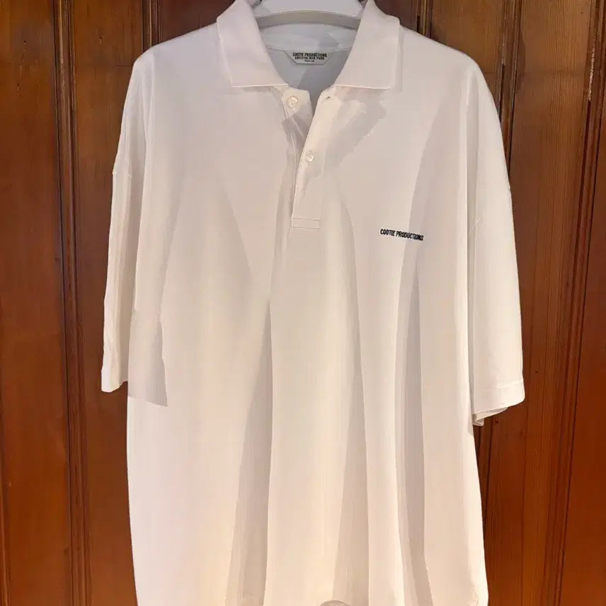 [BUNJANG] COOTIE PRODUCTIONS White Polo Shirt M / COOTIE PRODUCTIONS 화이트 폴로티 M